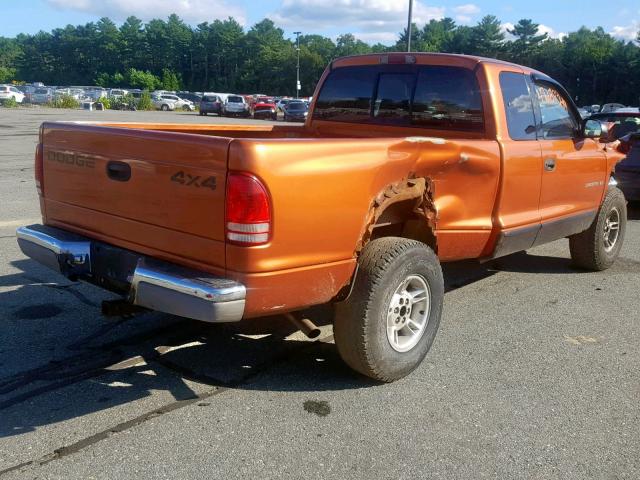 1B7GG22X4YS601041 - 2000 DODGE DAKOTA ORANGE photo 4