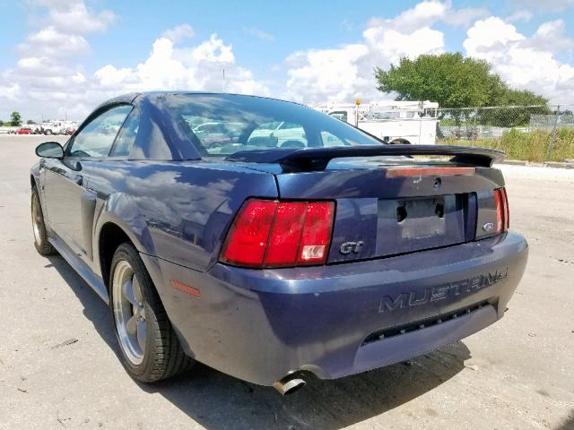 1FAFP42X42F111342 - 2002 FORD MUSTANG GT BLUE photo 3