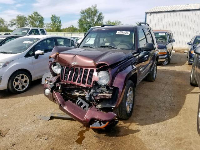 1J4GL58K74W265598 - 2004 JEEP LIBERTY LI PURPLE photo 2