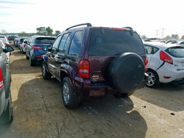 1J4GL58K74W265598 - 2004 JEEP LIBERTY LI PURPLE photo 3