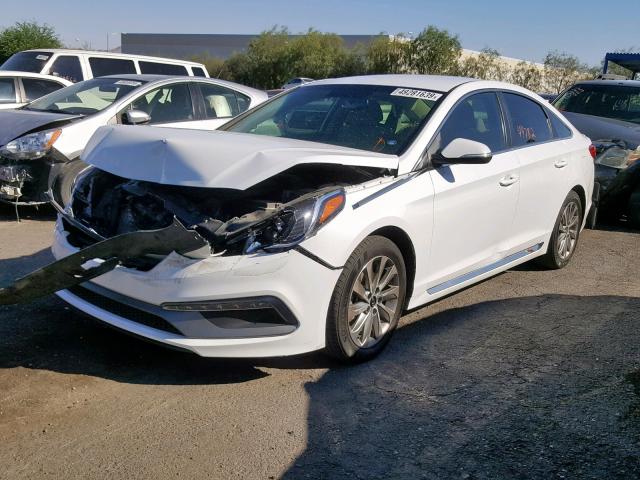 5NPE34AF7HH559809 - 2017 HYUNDAI SONATA SPO WHITE photo 2