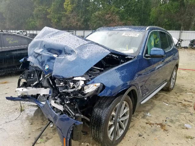 5UXTR9C54JLD64695 - 2018 BMW X3 XDRIVE3 BLUE photo 2