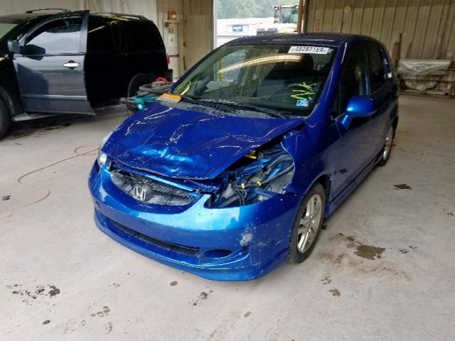 JHMGD38658S011491 - 2008 HONDA FIT SPORT BLUE photo 2