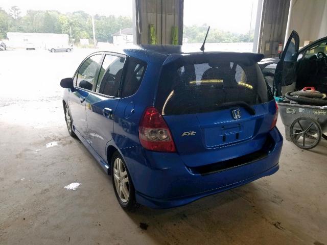 JHMGD38658S011491 - 2008 HONDA FIT SPORT BLUE photo 3