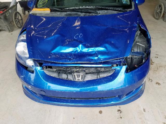 JHMGD38658S011491 - 2008 HONDA FIT SPORT BLUE photo 9