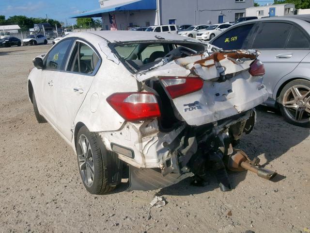 KNAFX4A82E5121993 - 2014 KIA FORTE EX WHITE photo 3