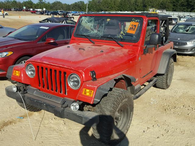 1J4FA44S86P713555 - 2006 JEEP WRANGLER / RED photo 2