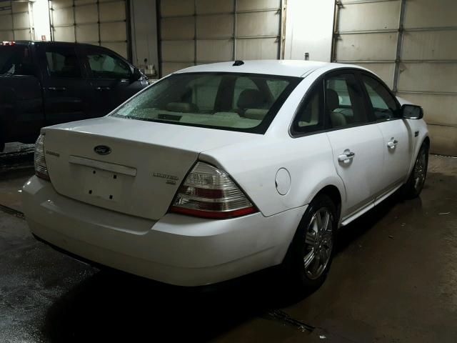 1FAHP28W38G156254 - 2008 FORD TAURUS LIM WHITE photo 4