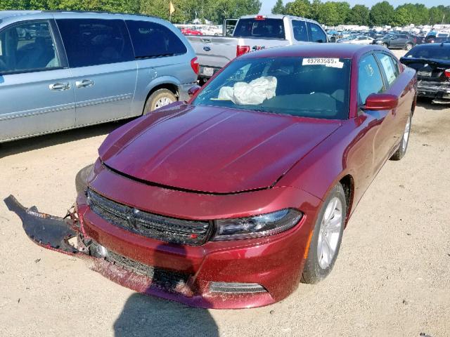 2C3CDXBG0KH653645 - 2019 DODGE CHARGER SX BURGUNDY photo 2