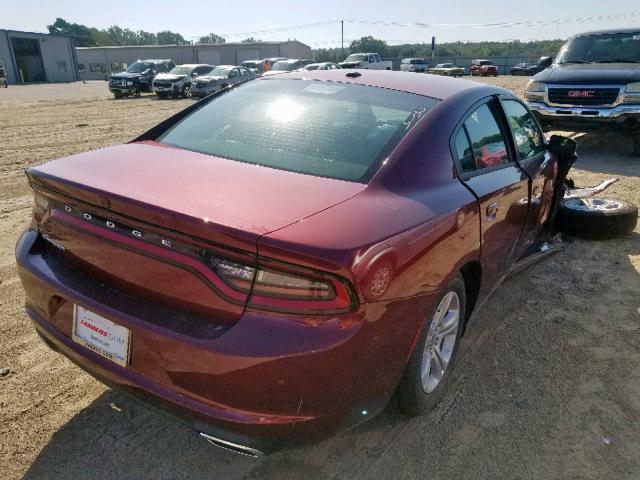 2C3CDXBG0KH653645 - 2019 DODGE CHARGER SX BURGUNDY photo 4