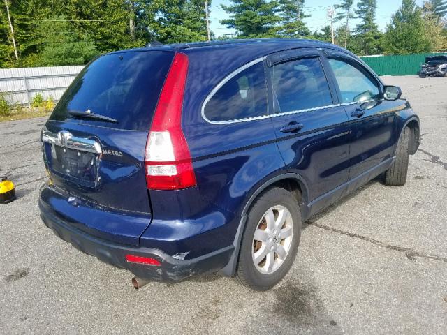 5J6RE48779L046254 - 2009 HONDA CR-V EXL BLUE photo 4