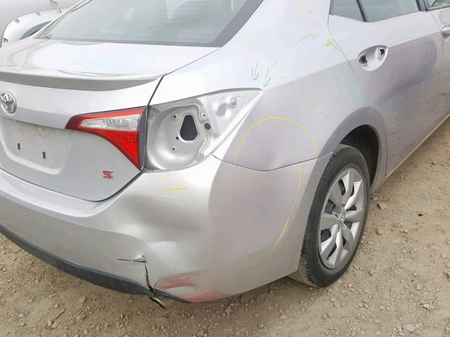 2T1BURHE0EC002894 - 2014 TOYOTA COROLLA L SILVER photo 9