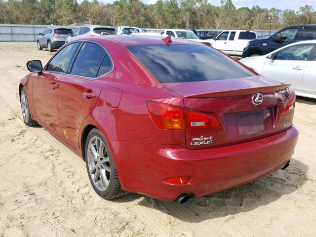 JTHBK262885060256 - 2008 LEXUS IS 250 RED photo 3