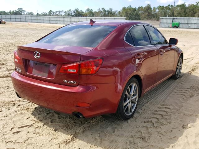 JTHBK262885060256 - 2008 LEXUS IS 250 RED photo 4