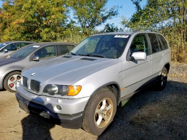 5UXFA53523LV97617 - 2003 BMW X5 3.0I SILVER photo 2