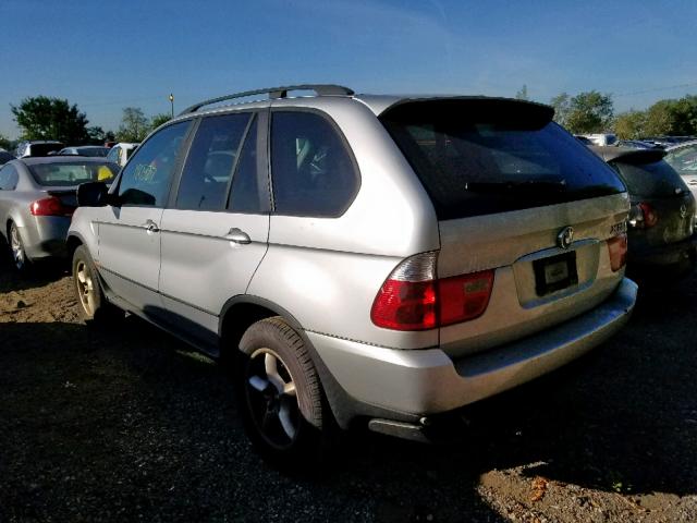 5UXFA53523LV97617 - 2003 BMW X5 3.0I SILVER photo 3