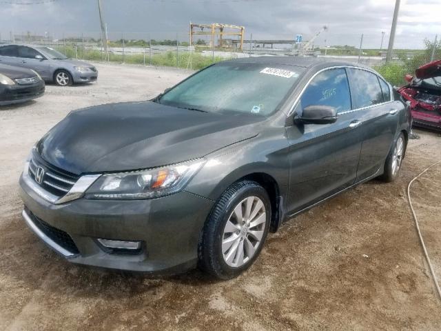 1HGCR2F86DA208929 - 2013 HONDA ACCORD EXL GRAY photo 2