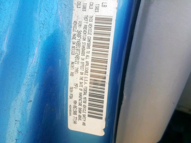 3A8FY48B18T248121 - 2008 CHRYSLER PT CRUISER BLUE photo 10