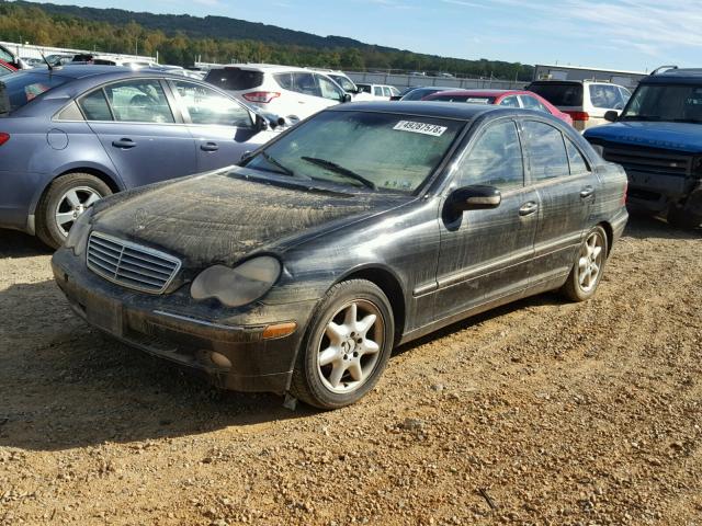 WDBRF61J22F148052 - 2002 MERCEDES-BENZ C 240 BLACK photo 2