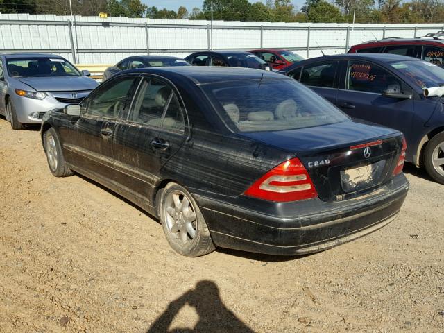 WDBRF61J22F148052 - 2002 MERCEDES-BENZ C 240 BLACK photo 3