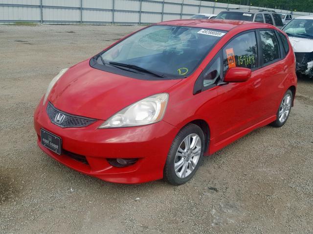 JHMGE8H44AC026539 - 2010 HONDA FIT SPORT RED photo 2