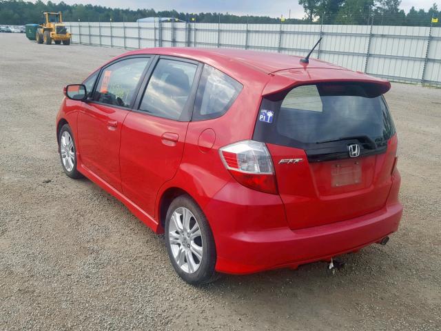 JHMGE8H44AC026539 - 2010 HONDA FIT SPORT RED photo 3