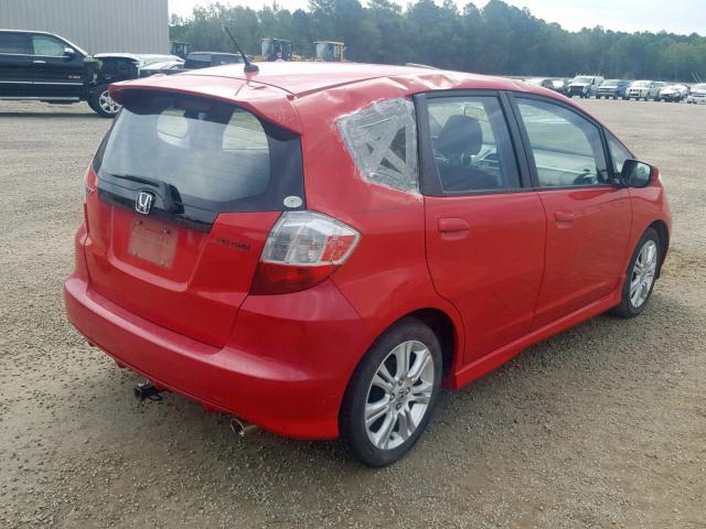 JHMGE8H44AC026539 - 2010 HONDA FIT SPORT RED photo 4