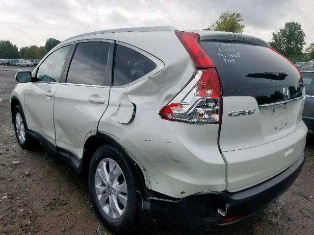 5J6RM4H76EL058523 - 2014 HONDA CR-V EXL WHITE photo 3