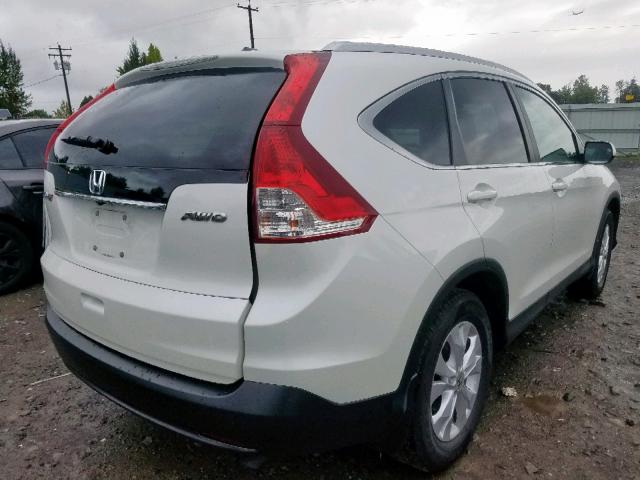 5J6RM4H76EL058523 - 2014 HONDA CR-V EXL WHITE photo 4