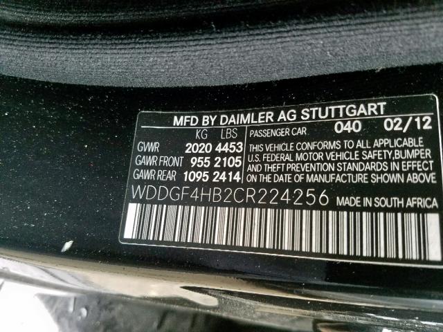 WDDGF4HB2CR224256 - 2012 MERCEDES-BENZ C 250 BLACK photo 10