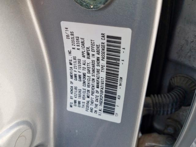 1HGCR2F59FA018017 - 2015 HONDA ACCORD SPO SILVER photo 10