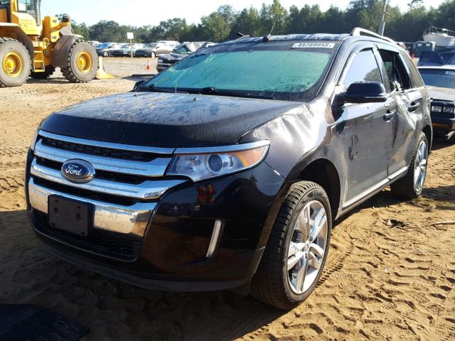 2FMDK3JC8EBB44984 - 2014 FORD EDGE SEL BLACK photo 2