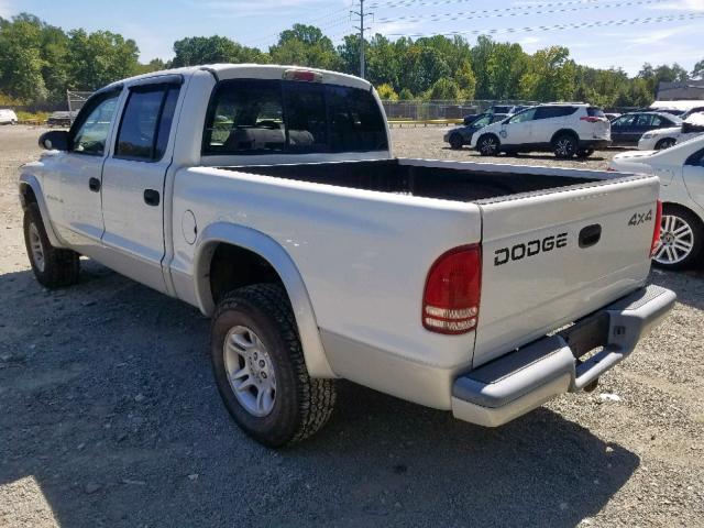 1B7HG48N82S586718 - 2002 DODGE DAKOTA QUA WHITE photo 3