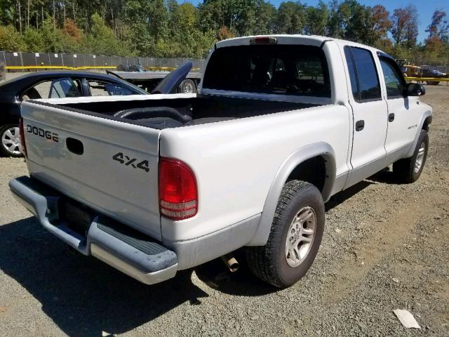 1B7HG48N82S586718 - 2002 DODGE DAKOTA QUA WHITE photo 4