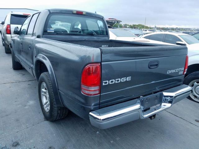 1D7HL48N03S119022 - 2003 DODGE DAKOTA QUA GRAY photo 3