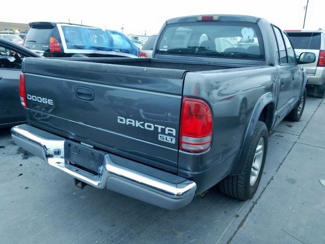 1D7HL48N03S119022 - 2003 DODGE DAKOTA QUA GRAY photo 4