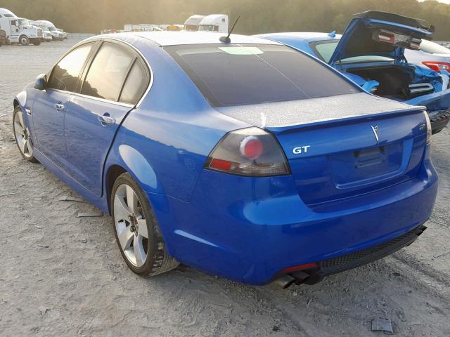 6G2EC57Y59L161498 - 2009 PONTIAC G8 GT BLUE photo 3