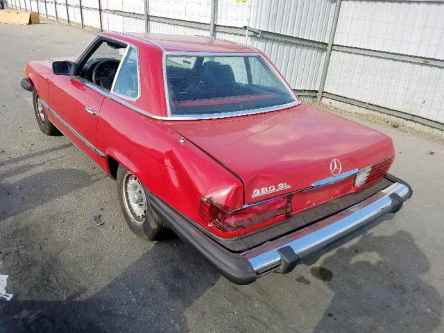 WDBBA45A4CB016238 - 1982 MERCEDES-BENZ 380 SL RED photo 3