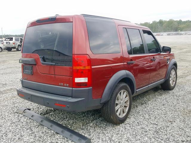 SALAE25417A428959 - 2007 LAND ROVER LR3 SE BURGUNDY photo 4