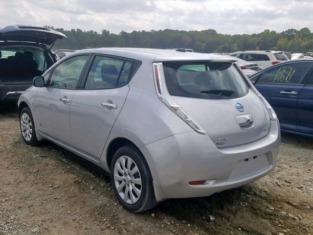 1N4AZ0CP6FC332041 - 2015 NISSAN LEAF S SILVER photo 3