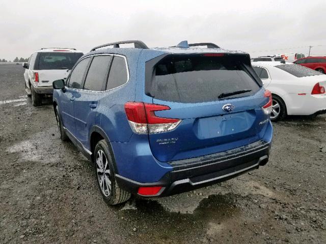 JF2SKASC0KH487612 - 2019 SUBARU FORESTER L BLUE photo 3