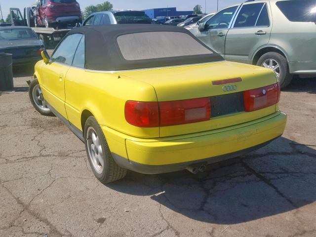 WAUAA88G5VN003873 - 1997 AUDI CABRIOLET YELLOW photo 3