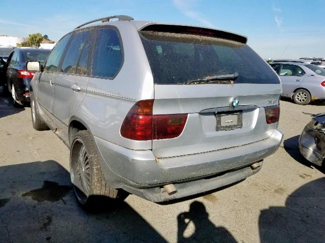 5UXFA53592LP35149 - 2002 BMW X5 3.0I SILVER photo 3