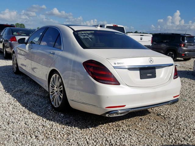 WDDUG8DB5KA491286 - 2019 MERCEDES-BENZ S 560 WHITE photo 3