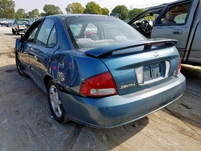 3N1BB51DX1L117979 - 2001 NISSAN SENTRA SE BLUE photo 3