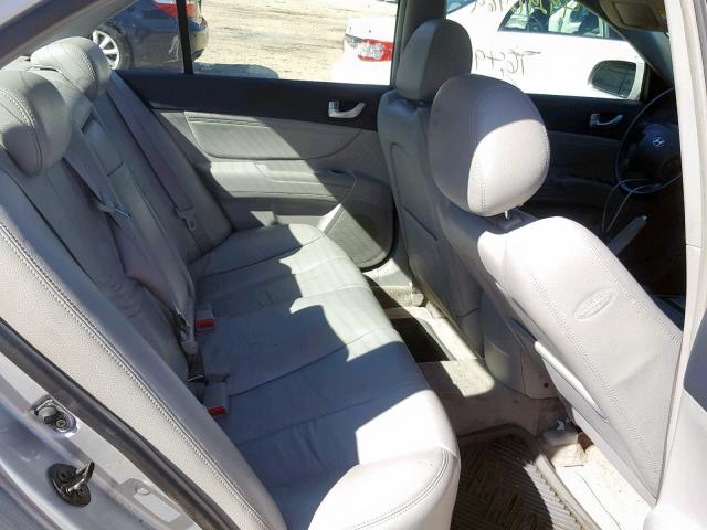 5NPEU46F76H026409 - 2006 HYUNDAI SONATA GLS SILVER photo 6