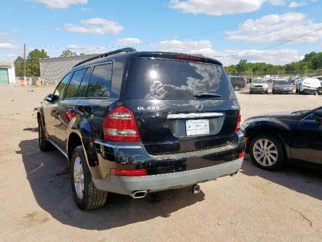 4JGBF71E77A192124 - 2007 MERCEDES-BENZ GL 450 4MA BLACK photo 3