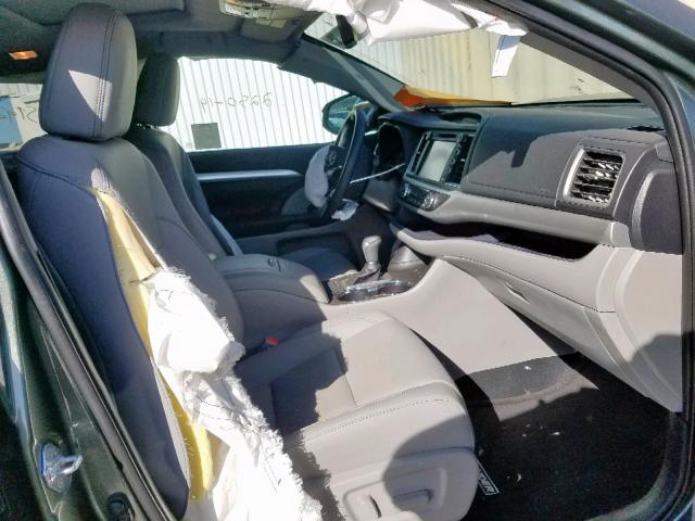 5TDJZRFH4KS967755 - 2019 TOYOTA HIGHLANDER GREEN photo 5