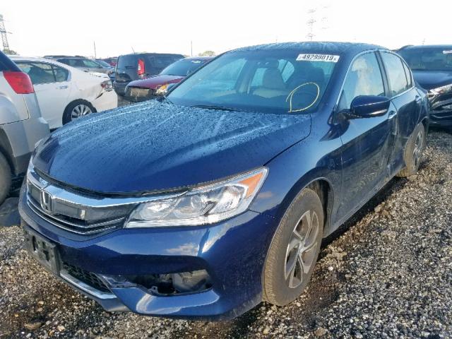 1HGCR2F3XHA085064 - 2017 HONDA ACCORD LX BLUE photo 2