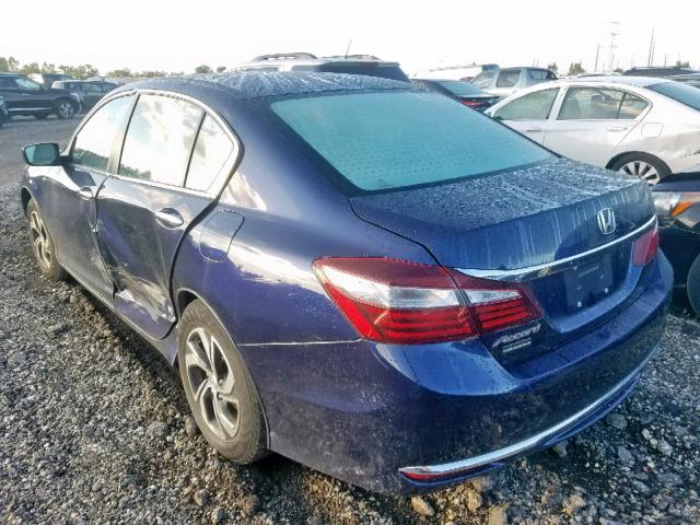 1HGCR2F3XHA085064 - 2017 HONDA ACCORD LX BLUE photo 3